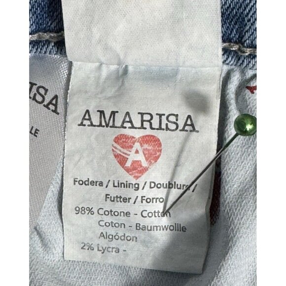 Amarisa Wide Leg Jeans Women's 29R Light Wash Cropped Raw Hem - Picture 9 of 11